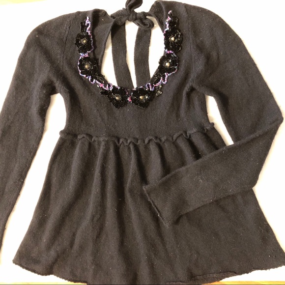 Free People Black Open Back Sequined Top - Picture 8 of 8